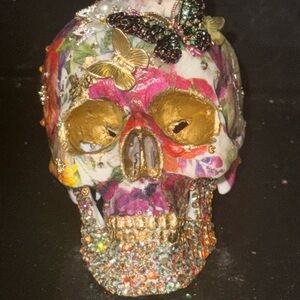 Decorative Skull with Gold Accents